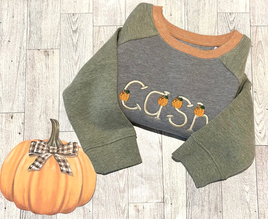 Pumpkin Patch Toddler Crewneck Sweater Personalized