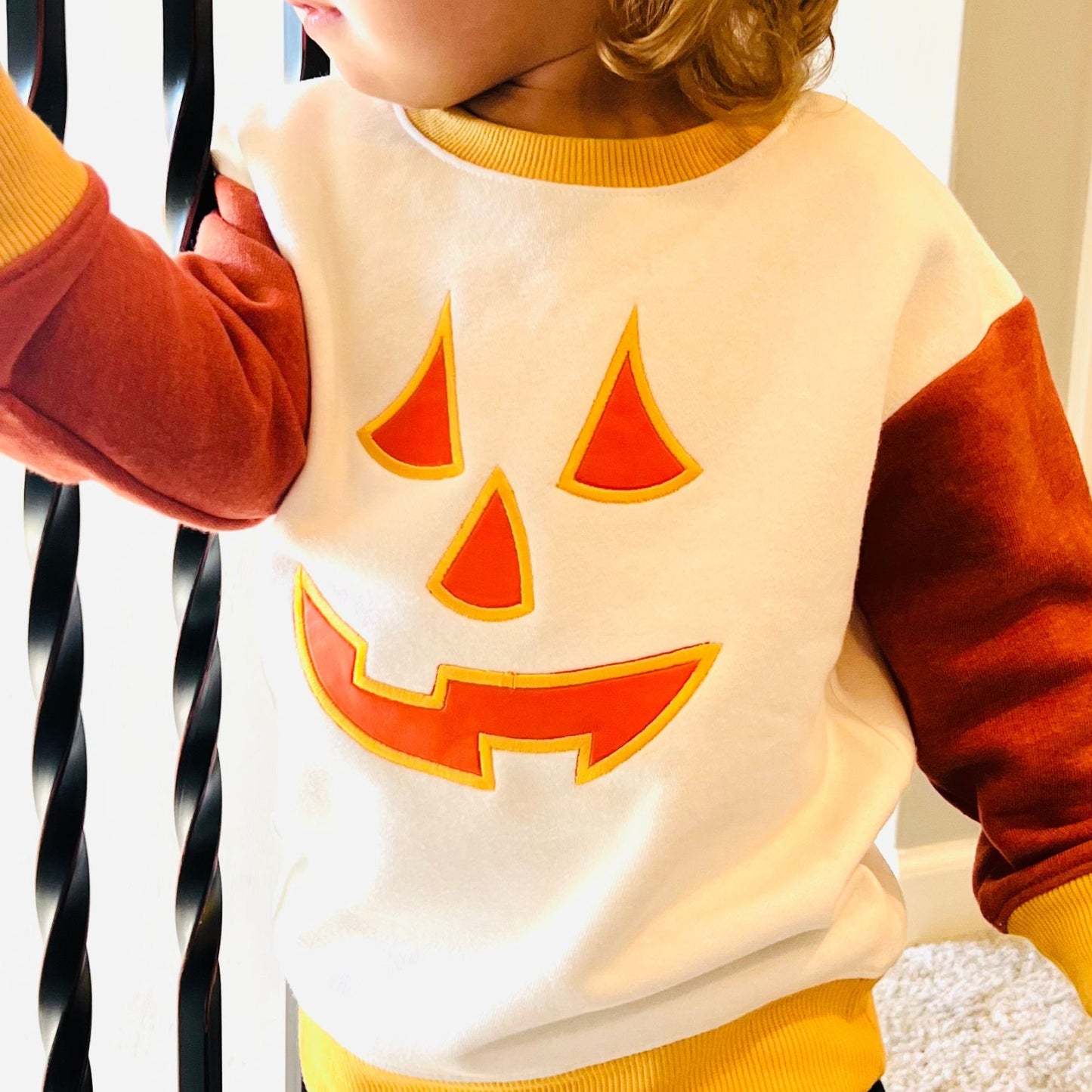 Cute Toddler Fall Pumpkin Applique' Sweatshirt