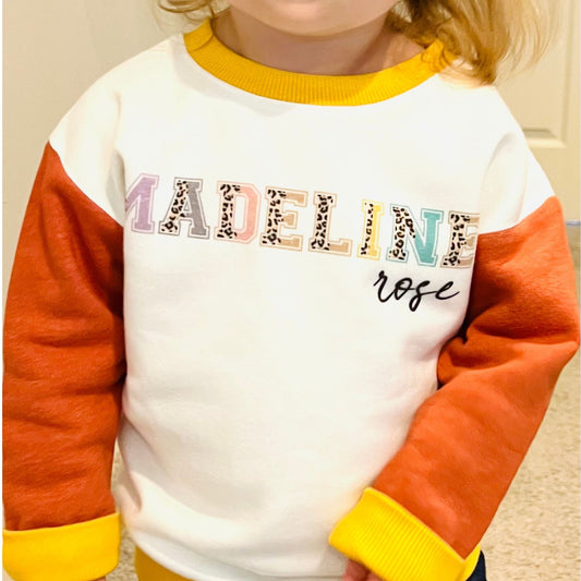 Monogrammed Simple Sweatshirt for Toddler